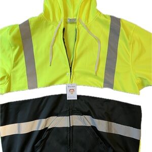 Neon Yellow and Black Reflective Hoodie